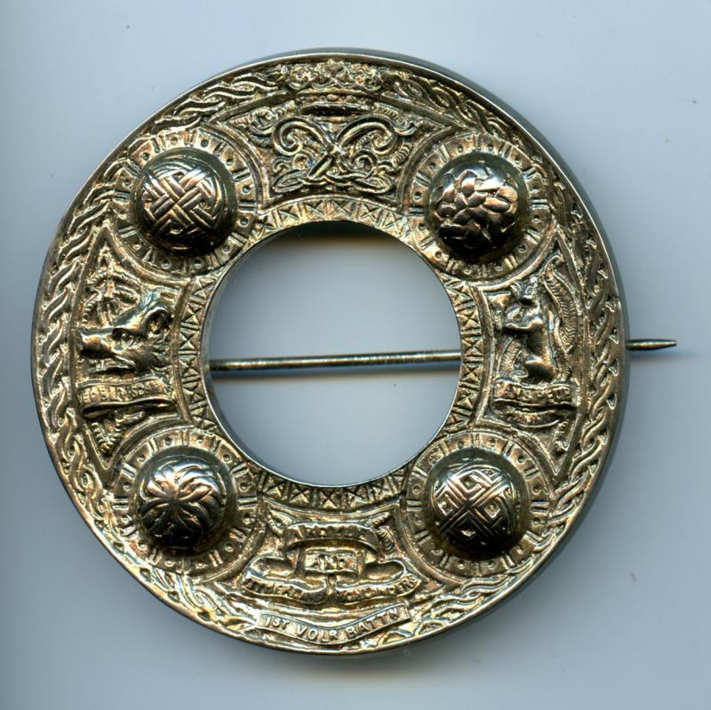 Silver 1st Volunteer Battalion  Argyll & Sutherland Highlanders Officers  Silver Plaid Brooch