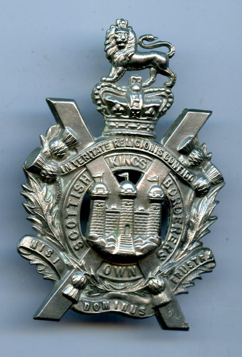 King's Own Scottish Borderers  KOSB  Victorian Crown  other ranks Helmet Plate Badge