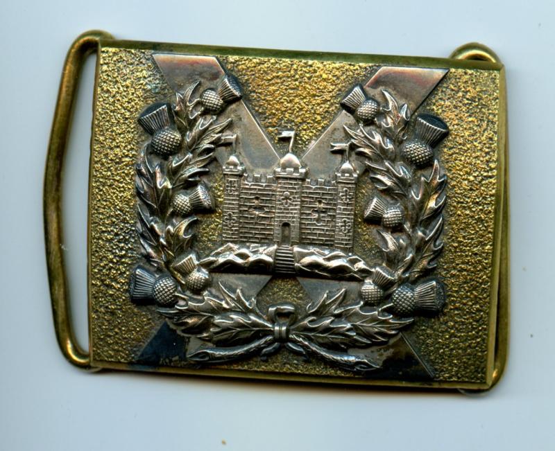King's Own Scottish Borderers KOSB Officers Silver & Gilt Belt Buckle
