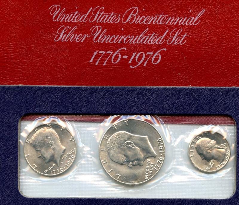 USA United States of America Bicentennial Silver Uncirculated Coin Set 1776-1976