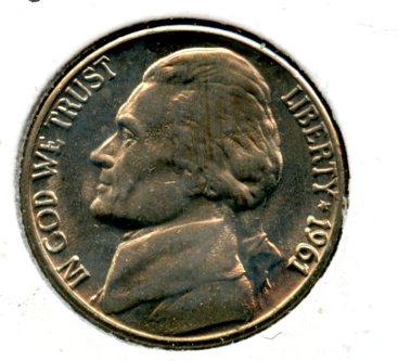 United States of America. U.S.A Nickel Five Cents Coin Dated 1961