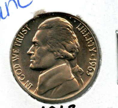 United States of America. U.S.A Nickel Five Cents Coin Dated 1963