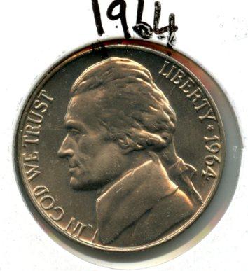 United States of America. U.S.A Nickel Five Cents Coin Dated 1964