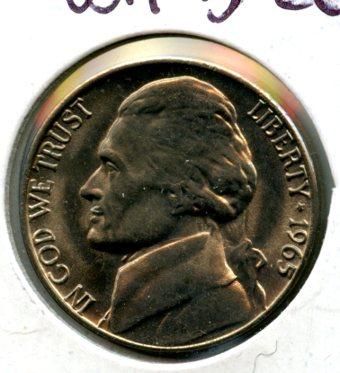 United States of America. U.S.A Nickel Five Cents Coin Dated 1965