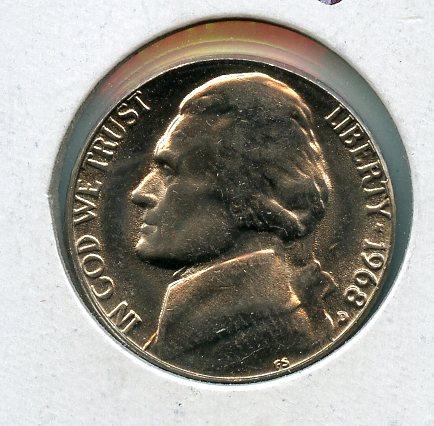 United States of America. U.S.A Nickel Five Cents Coin Dated 1968D