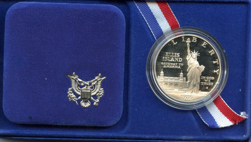 U.S.A. United States of America 1986 Liberty Proof  Silver One  Dollar coin