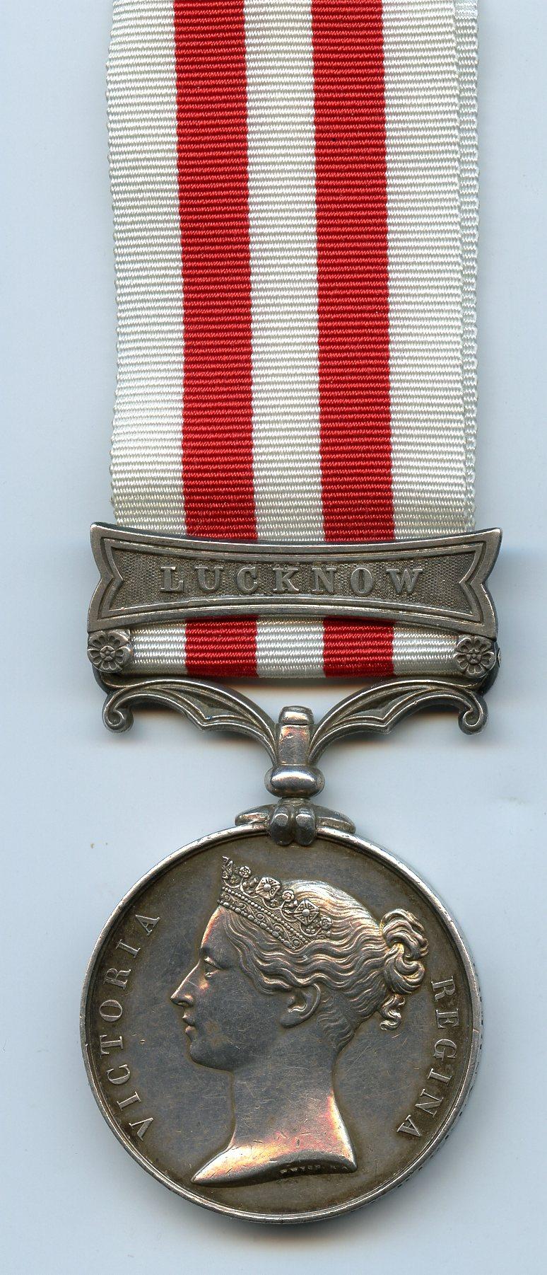 India Mutiny Medal 1857 Clasp Lucknow To Pte George Yates, 42nd Royal Highlanders ( The Black watch)