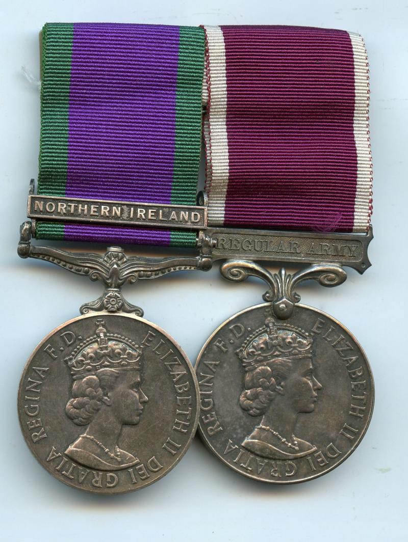 Northern Ireland & Long service Medal Pair To Sgt T.A. Dunn, Army Catering Corps