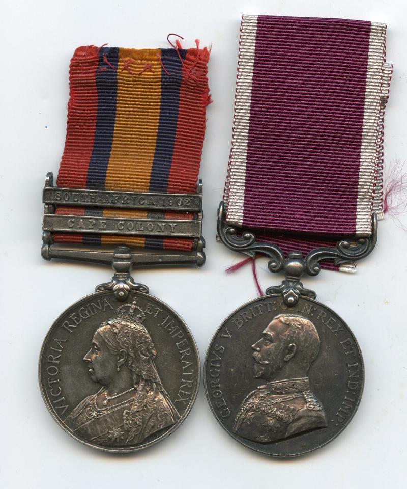 Queens South Africa & Long Service Medal Pair To Sjt W.  McRill, Army Pay Corps