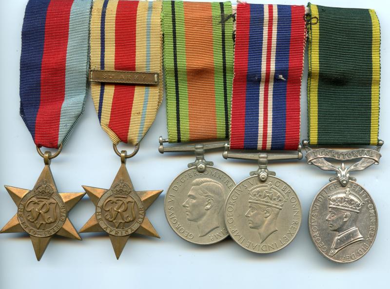 WW2 Territorial Group of Medals To Lieut E. N. Atkinson, Royal Signals