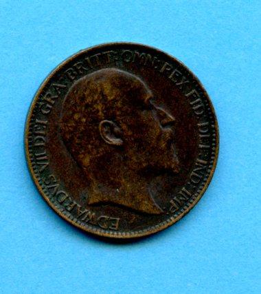 UK Edward VII  1909 Farthing Coin