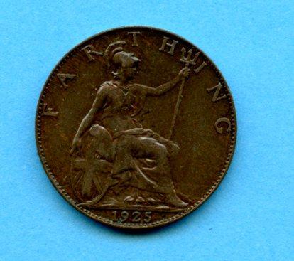 UK George V 1925 Farthing Coin