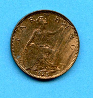 UK George V 1928 Farthing Coin