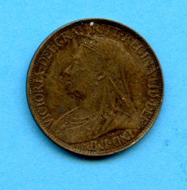 UK Queen Victoria  1897 Farthing Coin