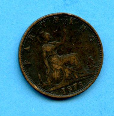 UK Queen Victoria  Farthing Coin Dated 1873
