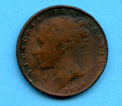UK Queen Victoria Farthing Coin Dated 1858