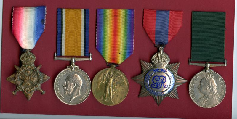 WW1 Mons Trio ISM & Volunteer Force Long Service Medal Group To  Sgt H. N. M. Campbell, The Queen's Edinburgh Rifles Royal Scots & Royal Engineers